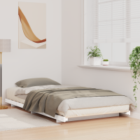 Produktbild för Sängram Vit 90 x 200 cm Massiv furu