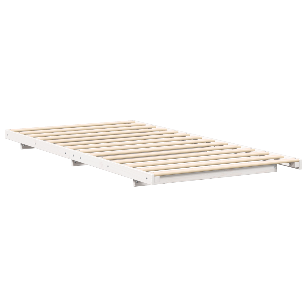 Produktbild för Sängram Vit 90 x 200 cm Massiv furu
