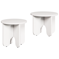 Produktbild för Kaffeebord 2 pcs Vit Massivt tallträ