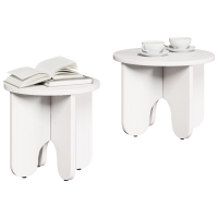 Produktbild för Kaffeebord 2 pcs Vit Massivt tallträ
