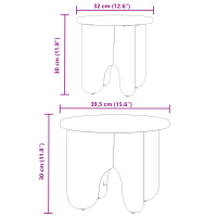 Produktbild för Kaffeebord 2 pcs Vit Massivt tallträ