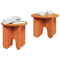 Produktbild för Kaffeebord 2 pcs Vaxbrun Massivt tallträ
