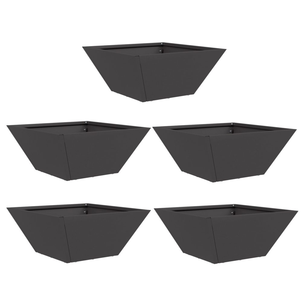 Produktbild för Trädgårdsplanterare 5 pcs Svart 35 x 35 x 15 cm Kallvalsat stål