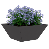 Produktbild för Trädgårdsplanterare 5 pcs Svart 35 x 35 x 15 cm Kallvalsat stål
