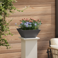 Produktbild för Trädgårdsplanterare 5 pcs Svart 35 x 35 x 15 cm Kallvalsat stål