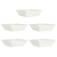 Produktbild för Trädgårdsplanterare 5 pcs Vit 50 x 50 x 15 cm Kallvalsat stål