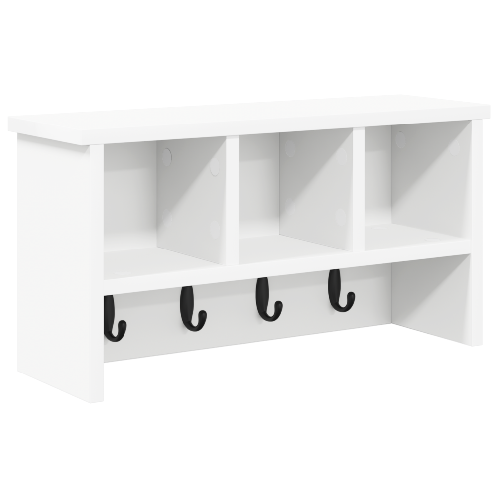 Produktbild för Väggmonterad Klädhängare Vit 50 x 16 x 26 cm Konstruerat trä