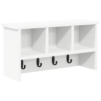 Produktbild för Väggmonterad Klädhängare Vit 50 x 16 x 26 cm Konstruerat trä
