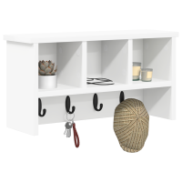 Produktbild för Väggmonterad Klädhängare Vit 50 x 16 x 26 cm Konstruerat trä