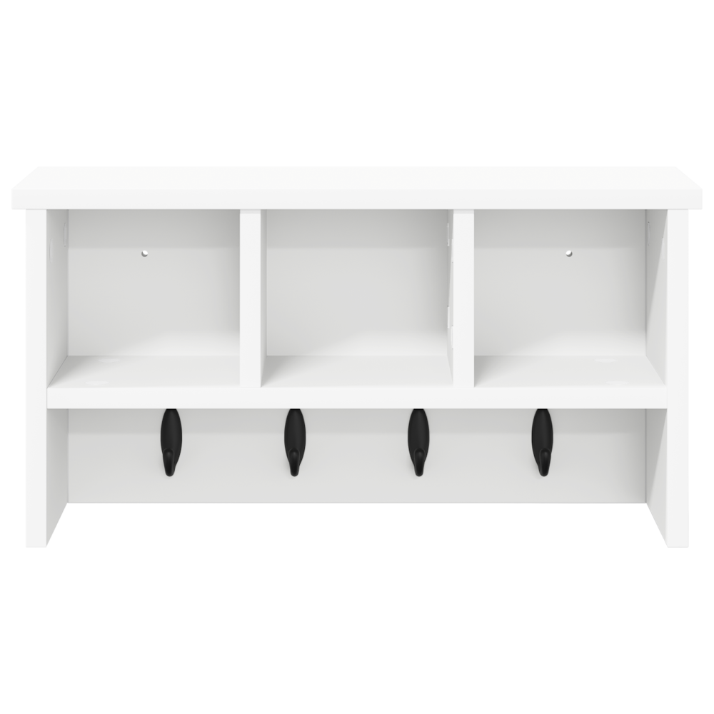 Produktbild för Väggmonterad Klädhängare Vit 50 x 16 x 26 cm Konstruerat trä