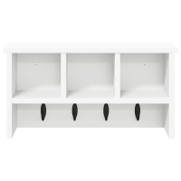 Produktbild för Väggmonterad Klädhängare Vit 50 x 16 x 26 cm Konstruerat trä