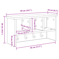 Produktbild för Väggmonterad Klädhängare Vit 50 x 16 x 26 cm Konstruerat trä