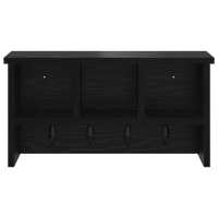 Produktbild för Väggmonterad Klädhängare med hylla Svart Ek 50 x 16 x 26 cm