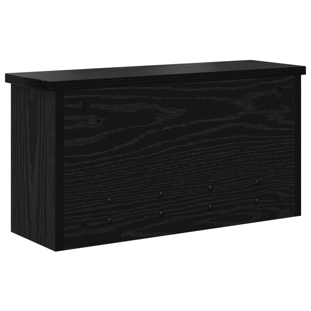 Produktbild för Väggmonterad Klädhängare med hylla Svart Ek 50 x 16 x 26 cm