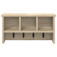 Produktbild för Väggmonterad Klädhängare med hylla Sonoma-ek 50 x 16 x 26 cm