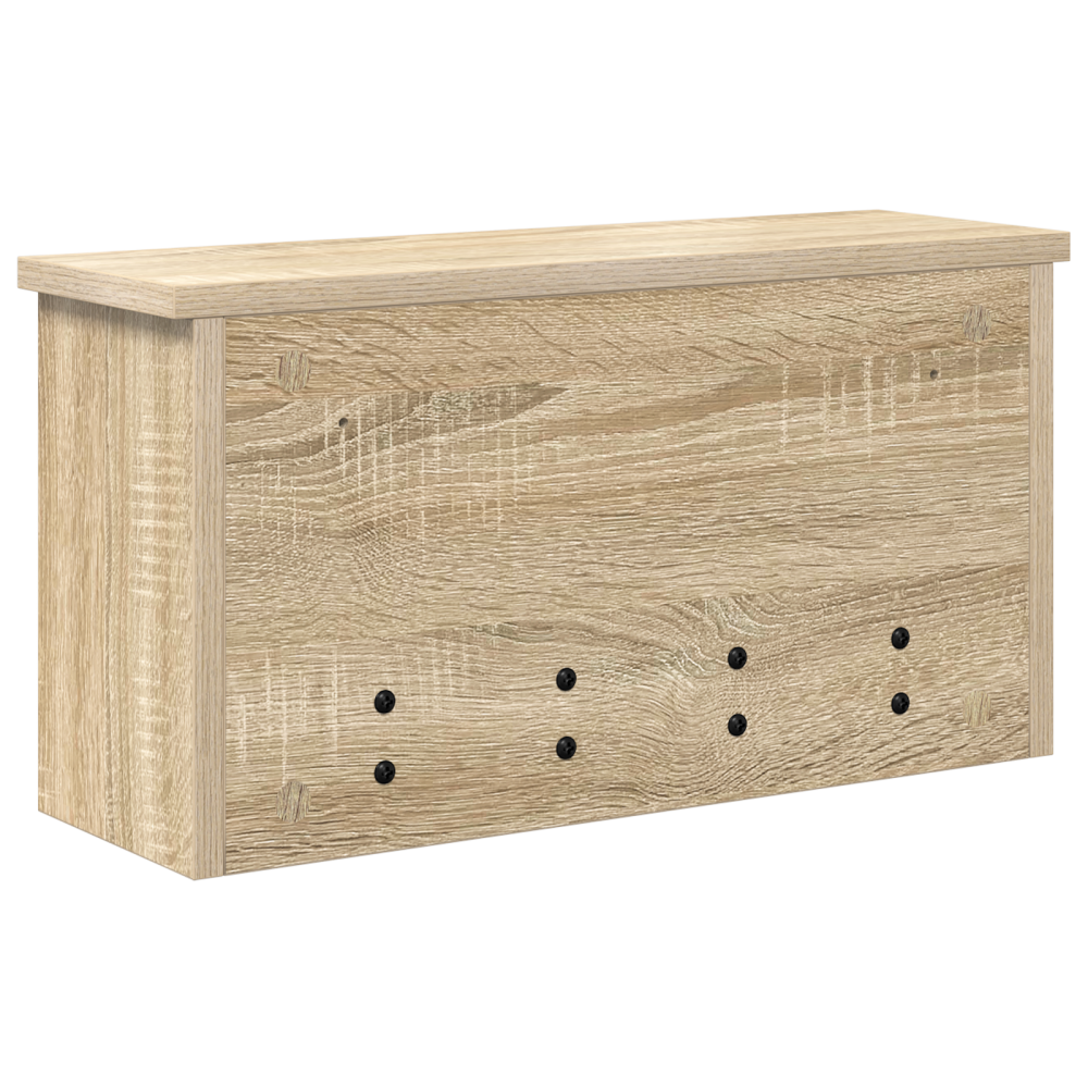 Produktbild för Väggmonterad Klädhängare med hylla Sonoma-ek 50 x 16 x 26 cm