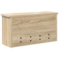 Produktbild för Väggmonterad Klädhängare med hylla Sonoma-ek 50 x 16 x 26 cm