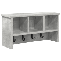 Produktbild för Väggmonterad Klädhängare med hylla Betonggrå 50 x 16 x 26 cm