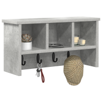 Produktbild för Väggmonterad Klädhängare med hylla Betonggrå 50 x 16 x 26 cm