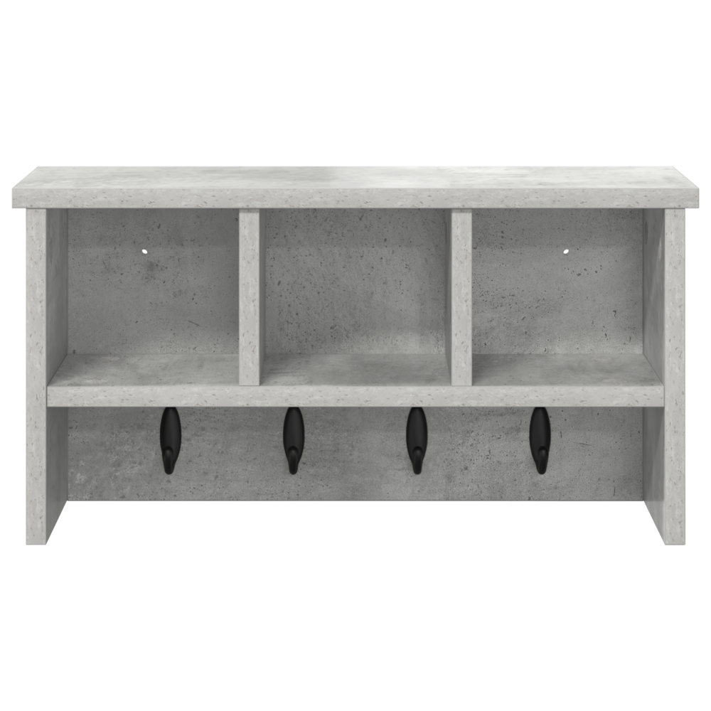 Produktbild för Väggmonterad Klädhängare med hylla Betonggrå 50 x 16 x 26 cm