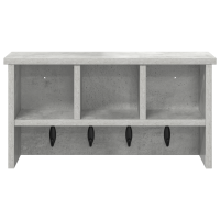 Produktbild för Väggmonterad Klädhängare med hylla Betonggrå 50 x 16 x 26 cm