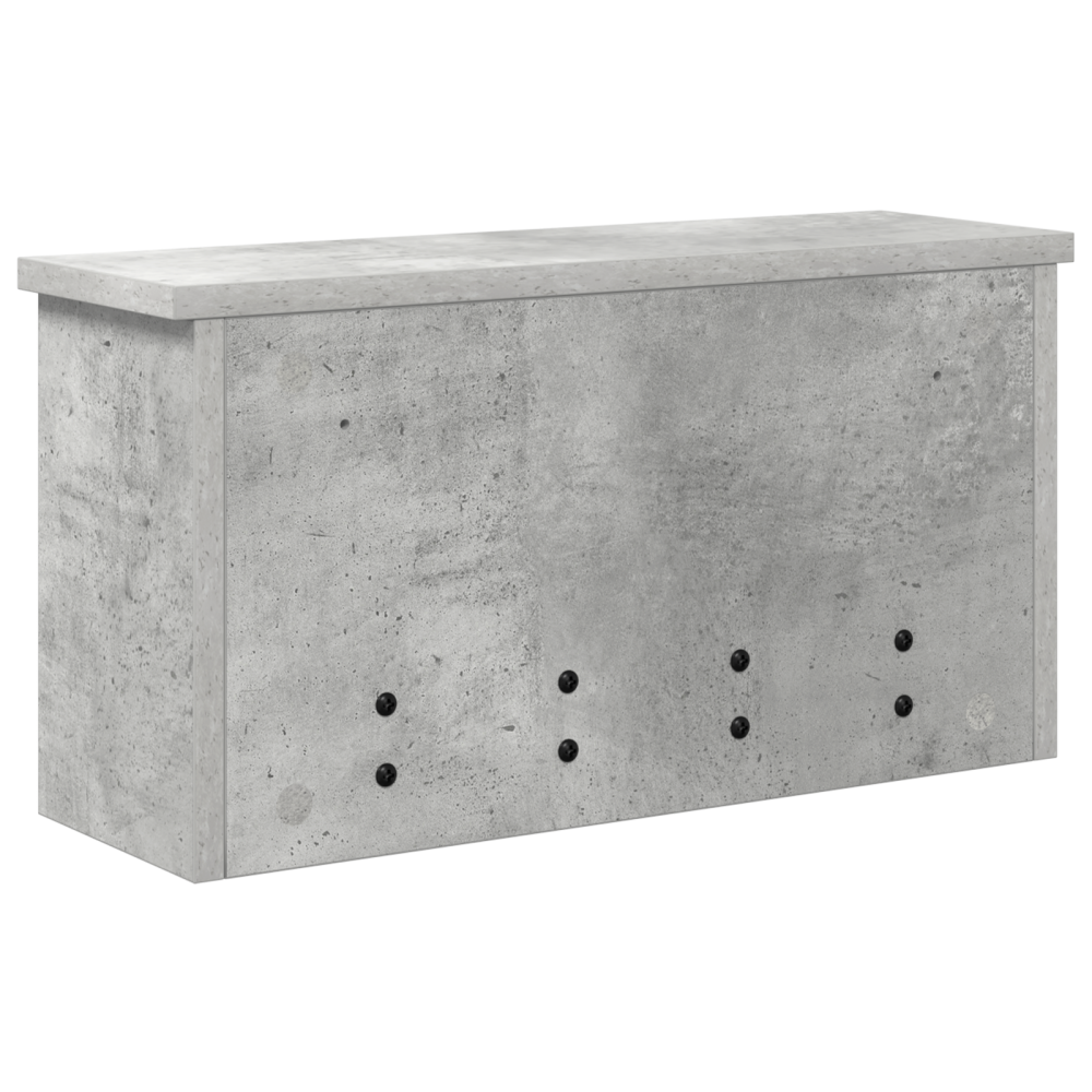 Produktbild för Väggmonterad Klädhängare med hylla Betonggrå 50 x 16 x 26 cm