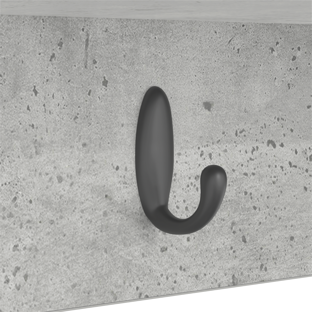 Produktbild för Väggmonterad Klädhängare med hylla Betonggrå 50 x 16 x 26 cm