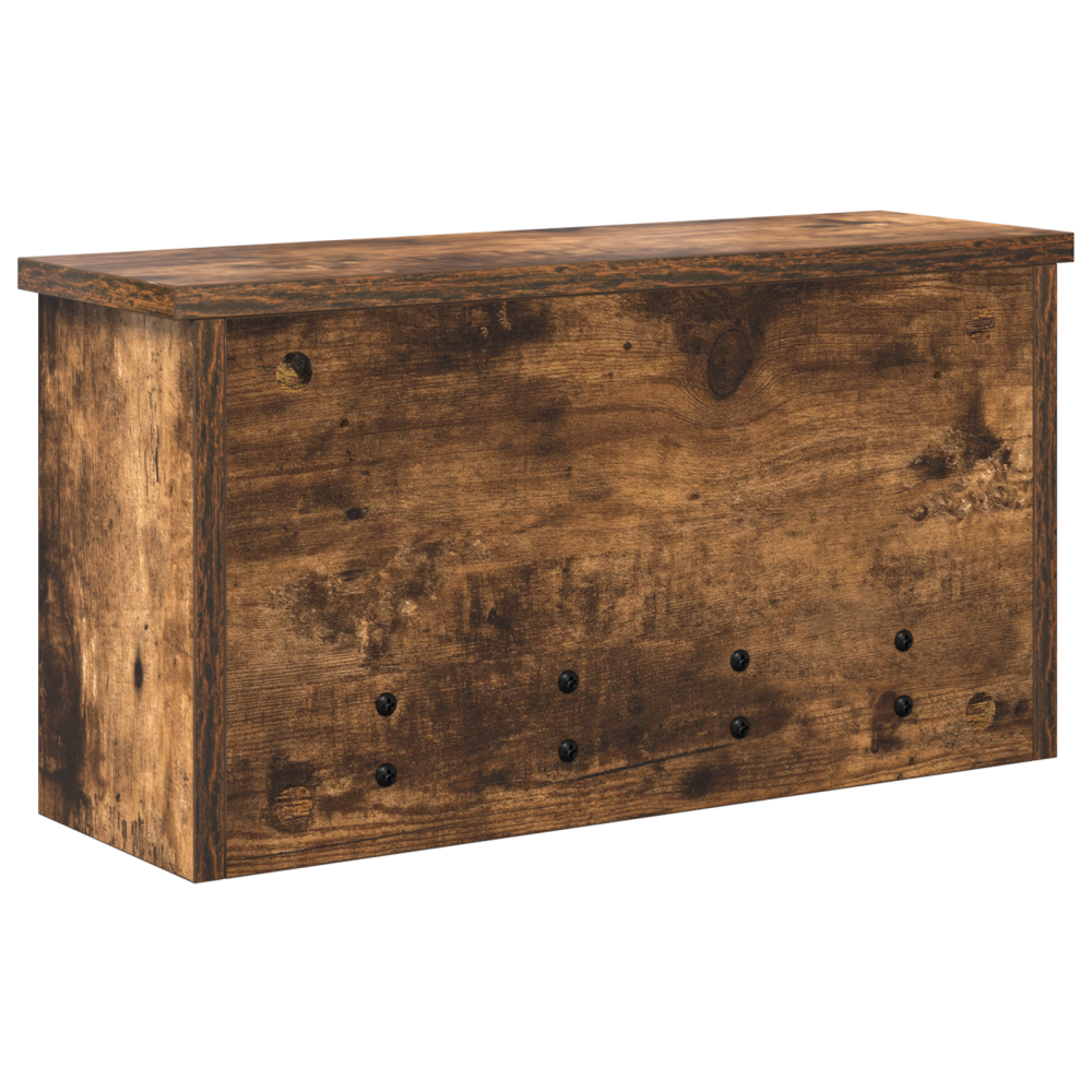 Produktbild för Väggmonterad Klädhängare med hylla Rökt ek 50 x 16 x 26 cm