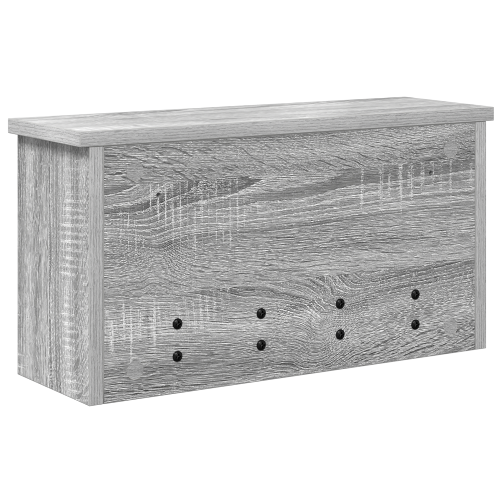 Produktbild för Väggmonterad Klädhängare med hylla Grå Sonoma 50 x 16 x 26 cm