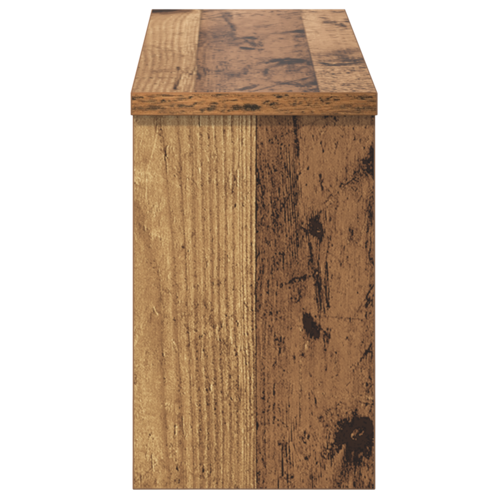 Produktbild för Väggmonterad Klädhängare med hylla Gammalt trä 50 x 16 x 26 cm