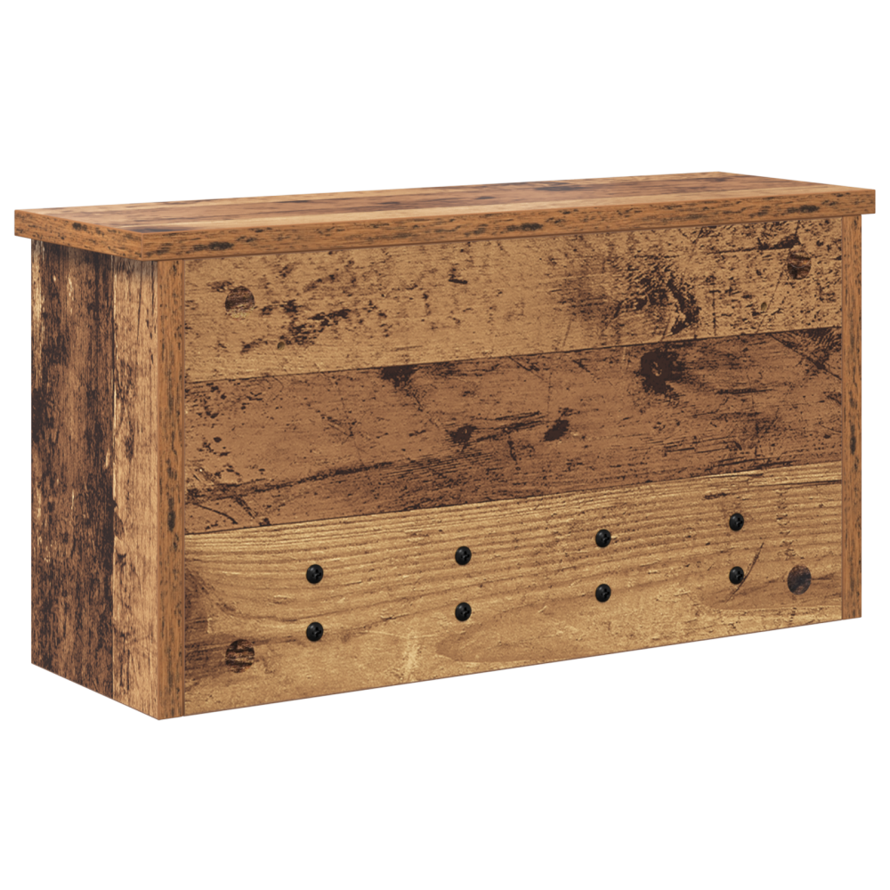 Produktbild för Väggmonterad Klädhängare med hylla Gammalt trä 50 x 16 x 26 cm