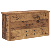 Produktbild för Väggmonterad Klädhängare med hylla Gammalt trä 50 x 16 x 26 cm