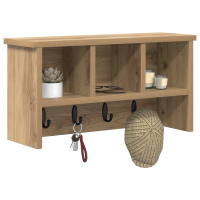 Produktbild för Väggmonterad Klädhängare med hylla Artisan Ek 50 x 16 x 26 cm