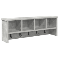 Produktbild för Väggmonterad Klädhängare med hylla Betonggrå 75 x 16 x 26 cm