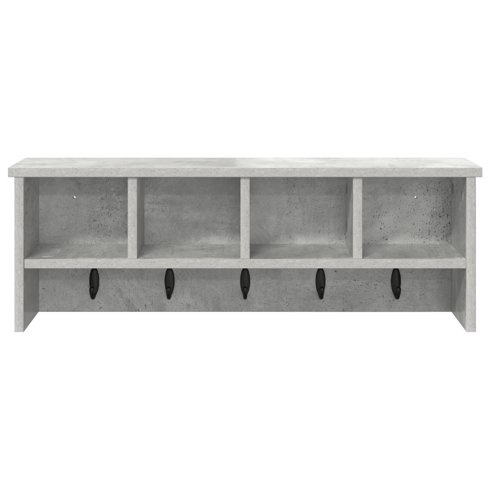 Produktbild för Väggmonterad Klädhängare med hylla Betonggrå 75 x 16 x 26 cm