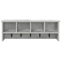 Produktbild för Väggmonterad Klädhängare med hylla Betonggrå 75 x 16 x 26 cm
