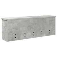 Produktbild för Väggmonterad Klädhängare med hylla Betonggrå 75 x 16 x 26 cm