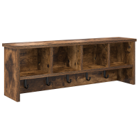 Produktbild för Väggmonterad Klädhängare med hylla Rökt ek 75 x 16 x 26 cm