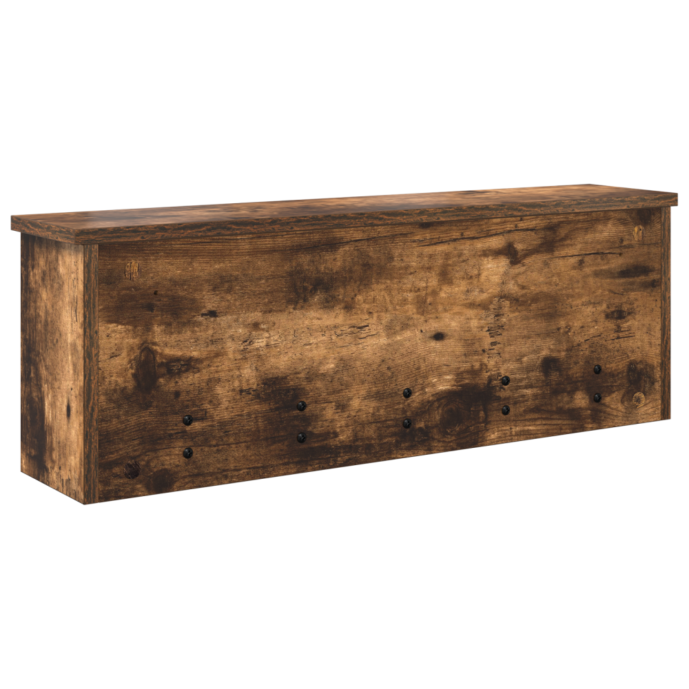 Produktbild för Väggmonterad Klädhängare med hylla Rökt ek 75 x 16 x 26 cm