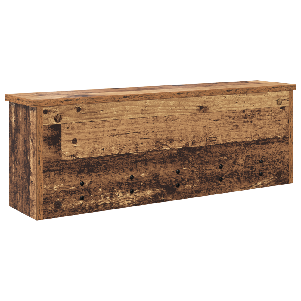 Produktbild för Väggmonterad Klädhängare med hylla Gammalt trä 75 x 16 x 26 cm