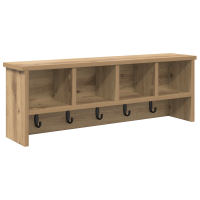 Produktbild för Väggmonterad Klädhängare med hylla Artisan Ek 75 x 16 x 26 cm