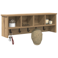 Produktbild för Väggmonterad Klädhängare med hylla Artisan Ek 75 x 16 x 26 cm