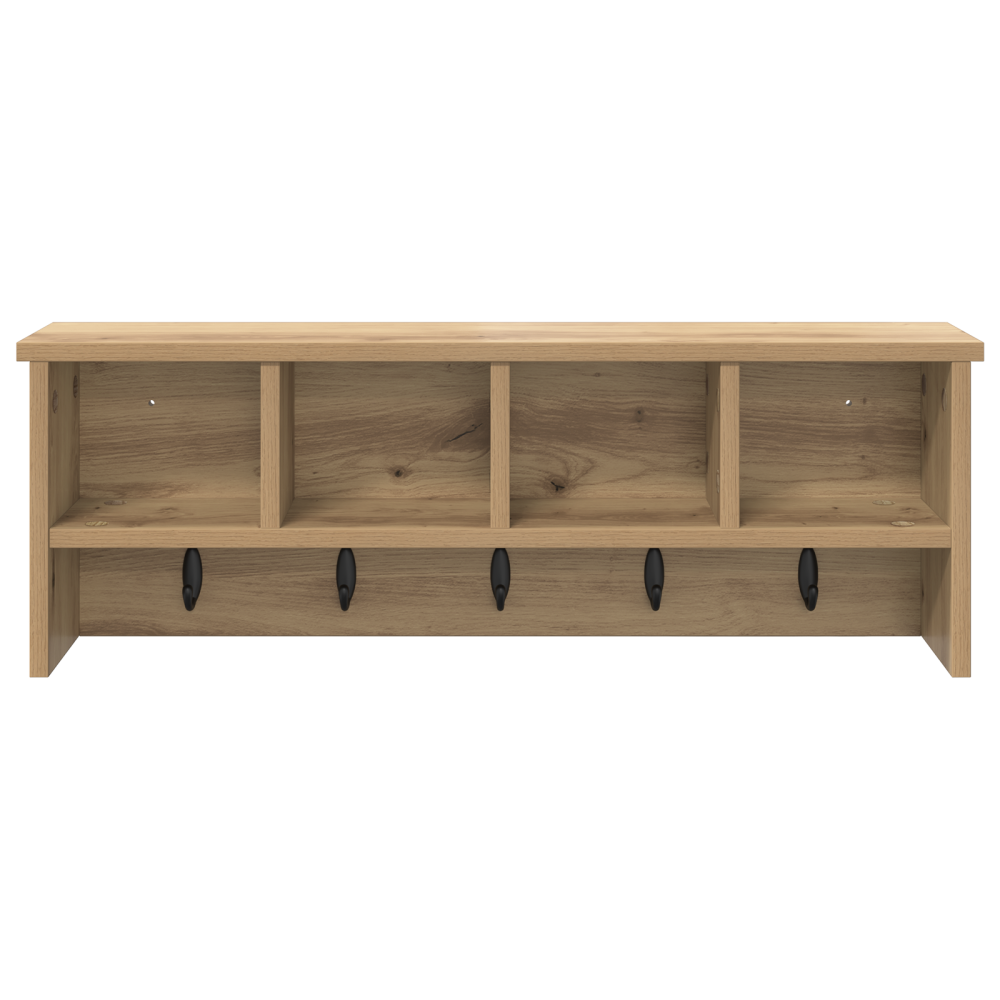 Produktbild för Väggmonterad Klädhängare med hylla Artisan Ek 75 x 16 x 26 cm