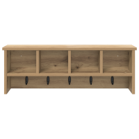 Produktbild för Väggmonterad Klädhängare med hylla Artisan Ek 75 x 16 x 26 cm