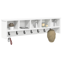 Produktbild för Väggmonterad Klädhängare Vit 100 x 16 x 26 cm Konstruerat trä