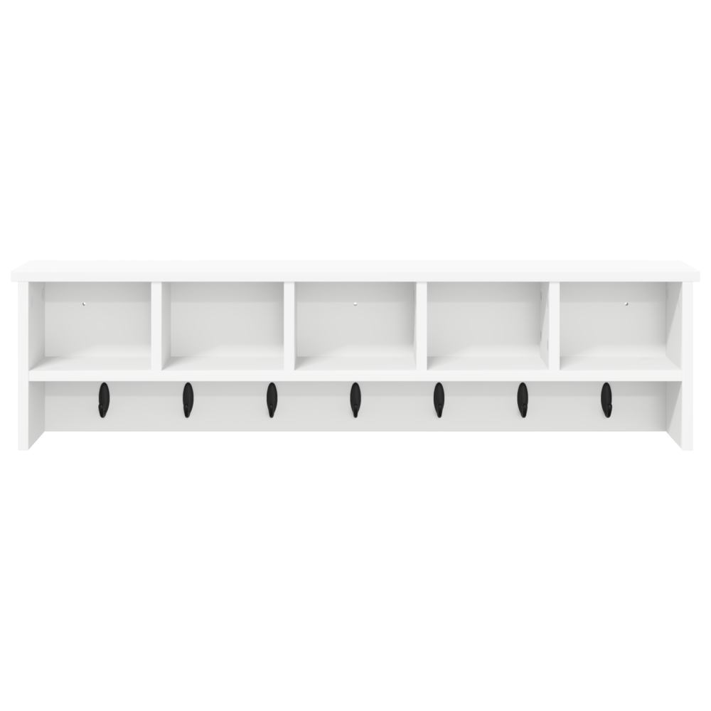 Produktbild för Väggmonterad Klädhängare Vit 100 x 16 x 26 cm Konstruerat trä