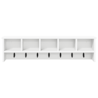 Produktbild för Väggmonterad Klädhängare Vit 100 x 16 x 26 cm Konstruerat trä
