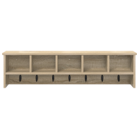 Produktbild för Väggmonterad Klädhängare med hylla Sonoma-ek 100 x 16 x 26 cm
