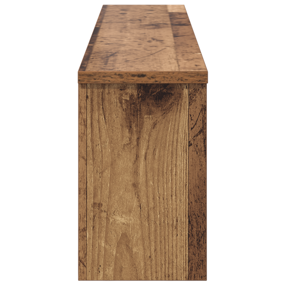 Produktbild för Väggmonterad Klädhängare med hylla Gammalt trä 100 x 16 x 26 cm
