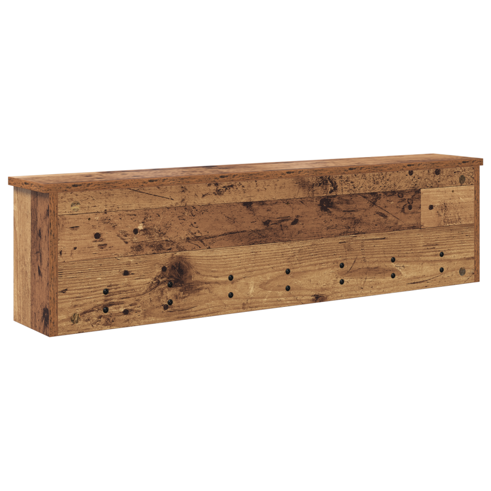 Produktbild för Väggmonterad Klädhängare med hylla Gammalt trä 100 x 16 x 26 cm